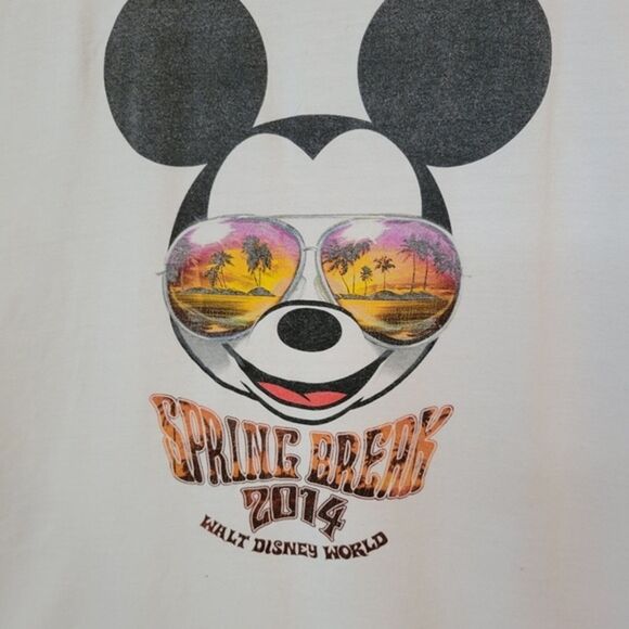 Disney World Shirt Mens 2XL XXL White Mickey Mouse Graphic Tee Spring Break 2014 - Picture 2 of 5